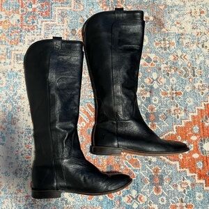 Frye Paige black leather riding boots